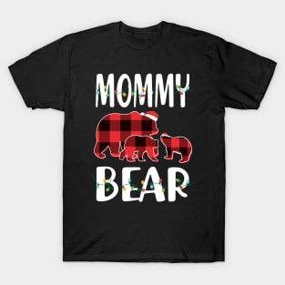 Mommy Bear Red Plaid Christmas Pajama Matching Family Gift T-Shirt